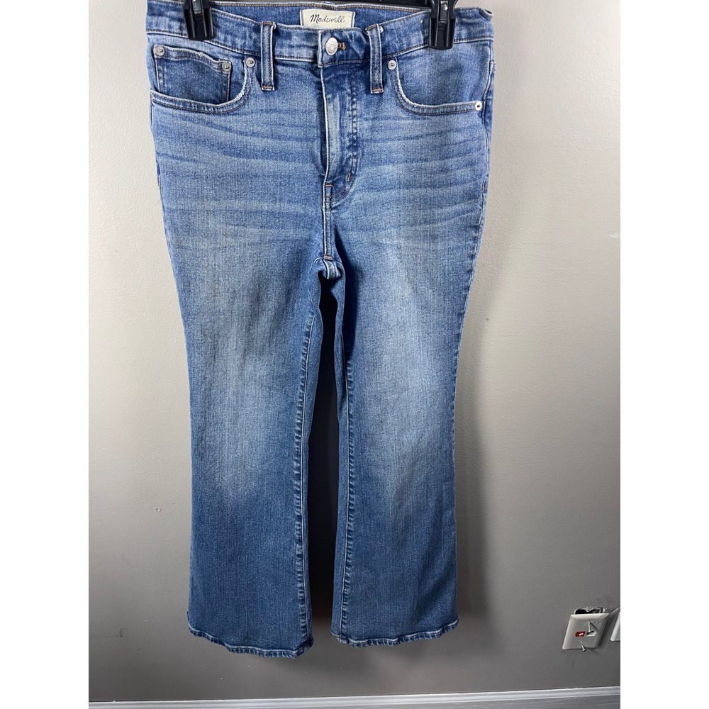 Madewell Skinny Flare Jeans 28P Petite Medium Wash High Rise Blue minimalist
